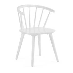 Kave Home - Trise Stuhl DM und massives Kautschukholz weiß lackiert