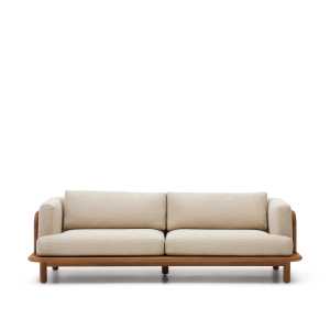Kave Home - Turqueta 3-Sitzer-Sofa aus massivem Teakholz 100 % FSC 230 cm