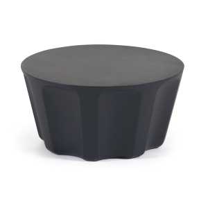 Kave Home - Vilandra runder Outdoor Couchtisch aus Zement mit schwarzem Finish Ø 60 cm