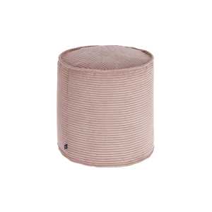 Kave Home - Wilma kleiner Pouf breiter Cord rosa Ø 40 cm