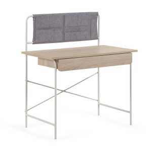 Kave Home - Yamina Schreibtisch aus Melamin und Metall mit weißer lackierter Oberfläche 100 x 60 cm