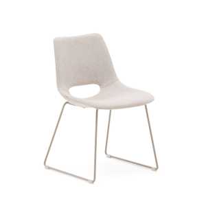 Kave Home - Zahara Stuhl beige und Stahl mit beigem Finish