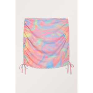 Monki Geraffter Mesh-Sarong Regenbogen-Wirbelmuster, Strandkleidung in Größe XL. Farbe: Rainbow swirl