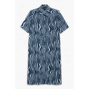 Monki Hemdkleid in Midilänge Verschwommene Streifen, Alltagskleider Größe XL. Farbe: Dizzie stripes