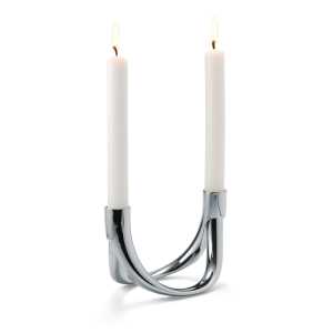 Philippi - Bow Kerzenhalter für 2 Kerzen, silber