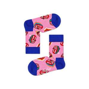 Rosa Kinder Rolling Stones Candy Kiss Crew Sock