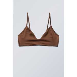 Weekday Triangel-Bikinioberteil Shine braun, Bikini-Oberteil in Größe XS. Farbe: Broown