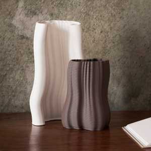 ferm LIVING - Moire Vase, H 30 cm, off-white