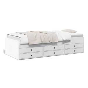 vidaXL Bett Tagesbett mit Schubladen Weiß 90x200 cm Holzwerkstoff