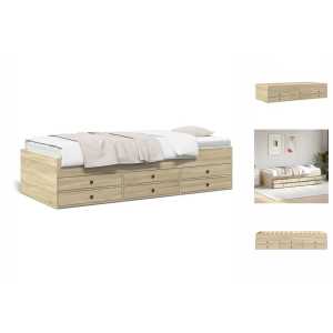vidaXL Bettgestell Tagesbett mit Schubladen Sonoma-Eiche 90x190 cm Holzwerkstoff