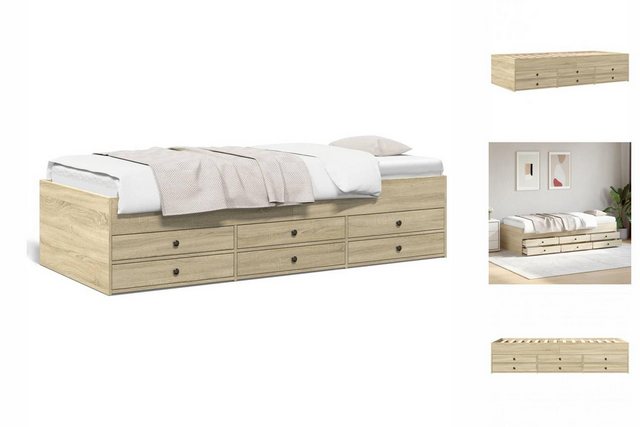 vidaXL Bettgestell Tagesbett mit Schubladen Sonoma-Eiche 90x190 cm Holzwerkstoff