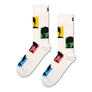 Crew Socken Beatles Silhouettes in Weiß | Happy Socks
