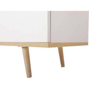 Furn.Design Vitrine Lundby (Stauraumvitrine in weiß matt mit Eiche Sonoma, 100 x 186 cm) skandinavisches Design