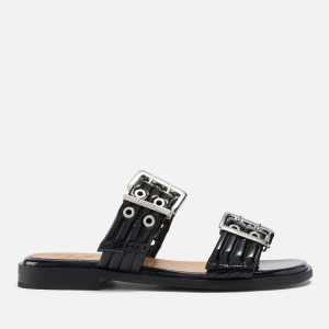 Ganni Women's Chunky Buckle Faux Leather Sandals - UK 8