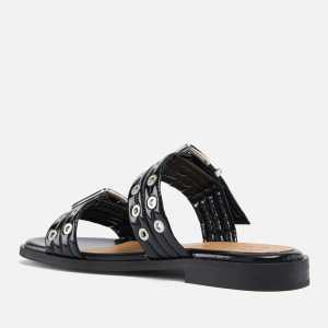 Ganni Women's Chunky Buckle Faux Leather Sandals - UK 8