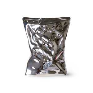 HKliving HK Objects Vase "Bag of Crisps" 26x9 cm Chrom