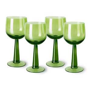 HKliving The Emeralds Weinglas Hoch 4er-Pack 20 cl Limettengrün
