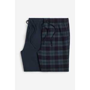 H&M 2er-Pack Pyjamahosen Regular Fit Dunkelblau, Pyjama-Hosen in Größe S. Farbe: Dark blue