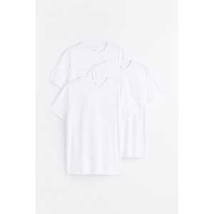 H&M 3er-Pack T-Shirts in Slim Fit Weiß Größe XL. Farbe: White
