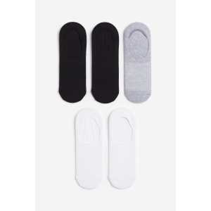 H&M 5er-Pack COOLMAX® -Socken Weiß/Graumeliert/Schwarz in Größe 46/48. Farbe: White/grey marl/black