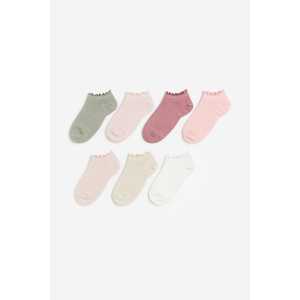 H&M 7er-Pack Sneakersocken Hellrosa/Dunkelrosa in Größe 37/39. Farbe: Light pink/dark pink