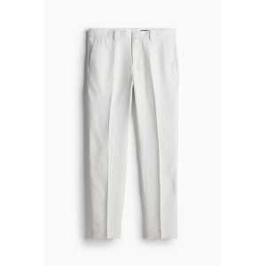 H&M Anzughose aus Leinen in Slim Fit Hellgrau, Anzughosen Größe 56. Farbe: Light grey