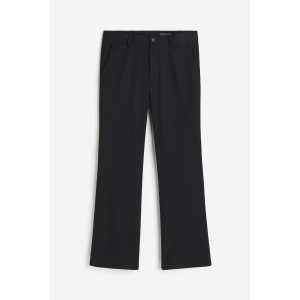 H&M Ausgestellte Twillhose in Slim Fit Schwarz, Anzughosen Größe W 42. Farbe: Black