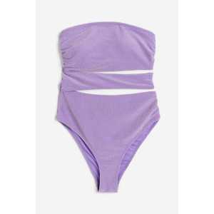 H&M Badeanzug mit Cut-outs High Leg Lila, Badeanzüge in Größe 48. Farbe: Purple