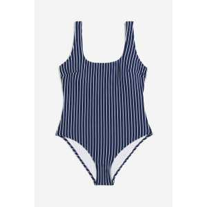 H&M Badeanzug mit wattierten Cups Marineblau/Gestreift, Badeanzüge in Größe 40. Farbe: Navy blue/striped