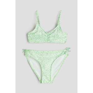 H&M Bikini mit Schleifen Hellgrün/Geblümt, Bikinis in Größe 158/164. Farbe: Light green/floral