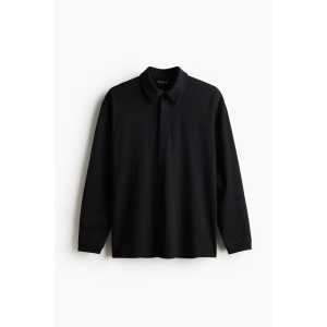 H&M DryMove™ Poloshirt mit Langarm Schwarz, Sport – Pullover & Strickjacken in Größe S. Farbe: Black