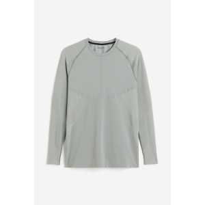H&M DryMove™ Sportshirt Seamless Grau, Sport – Pullover & Strickjacken in Größe XXL. Farbe: Grey 010
