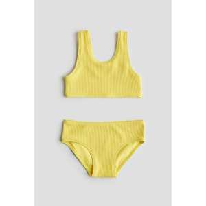 H&M Geriffelter Bikini Gelb, Bikinis in Größe 98/104. Farbe: Yellow