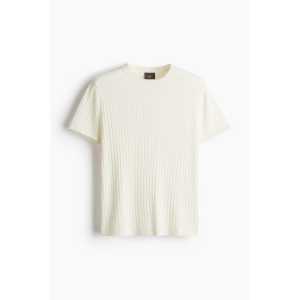 H&M Gestricktes T-Shirt in Regular Fit Hellbeige Größe XL. Farbe: Light beige