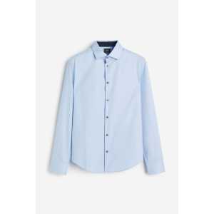 H&M Hemd aus Premium Cotton in Slim Fit Hellblau, Elegant Größe XXL. Farbe: Light blue 042