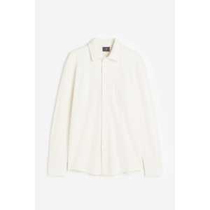 H&M Hemd aus Strukturstoff in Regular Fit Cremefarben, Freizeithemden Größe XL. Farbe: Cream