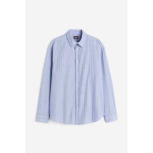 H&M Hemd in Loose Fit Hellblau/Gestreift, Freizeithemden Größe M. Farbe: Light blue/striped