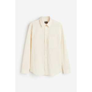H&M Hemd in Regular Fit Cremefarben/Gestreift, Freizeithemden Größe XXXL. Farbe: Cream/striped