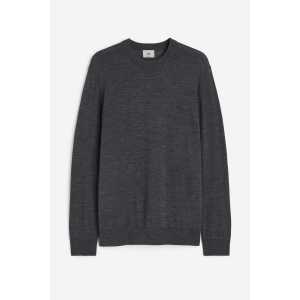 H&M Merino-Pullover in Slim Fit Dunkelgrau Größe XXL. Farbe: Dark grey