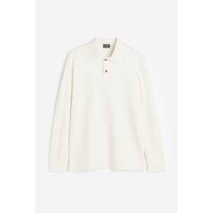 H&M Poloshirt mit Struktur in Regular Fit Weiß, Pullover Größe XS. Farbe: White