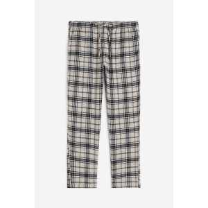 H&M Pyjamahose aus Flanell Regular Fit Beige/Kariert, Pyjama-Hosen in Größe XS. Farbe: Beige/checked