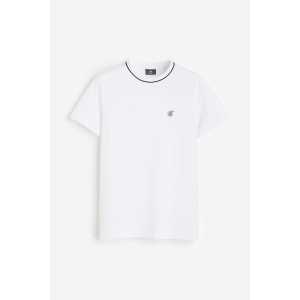 H&M T-Shirt in Slim Fit Weiß Größe XXXL. Farbe: White