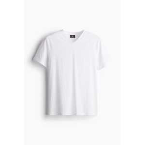 H&M T-Shirt mit V-Ausschnitt Muscle Fit Weiß in Größe XS. Farbe: White