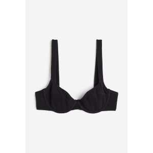 H&M Unwattiertes Bikinitop Schwarz, Bikini-Oberteil in Größe 75C. Farbe: Black