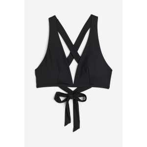 H&M Wattiertes Bikinitop Schwarz, Bikini-Oberteil in Größe 36. Farbe: Black