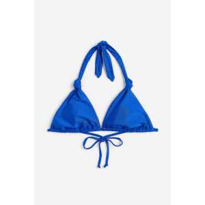 H&M Wattiertes Triangel-Bikinitop Blau, Bikini-Oberteil in Größe 42. Farbe: Blue