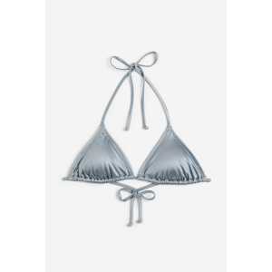 H&M Wattiertes Triangel-Bikinitop Graublau, Bikini-Oberteil in Größe 42. Farbe: Grey-blue