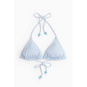 H&M Wattiertes Triangel-Bikinitop Hellblau, Bikini-Oberteil in Größe 38. Farbe: Light blue