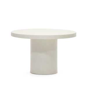 Kave Home - Aiguablava runder Tisch aus Zement in Weiß Ø 120 cm