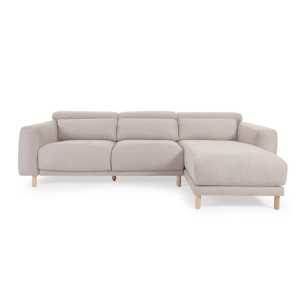 Kave Home - Singa 3-Sitzer Sofa mit Chaiselongue rechts beige 296 cm